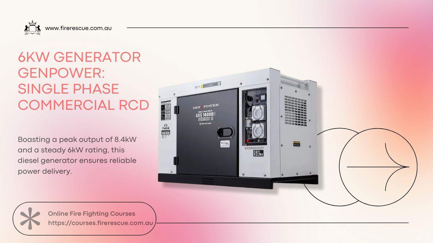 6kW Generator GENPOWER- Single Phase Commercial RCD