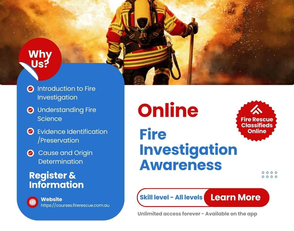 Fire Investigation Awareness Course for Firefighters